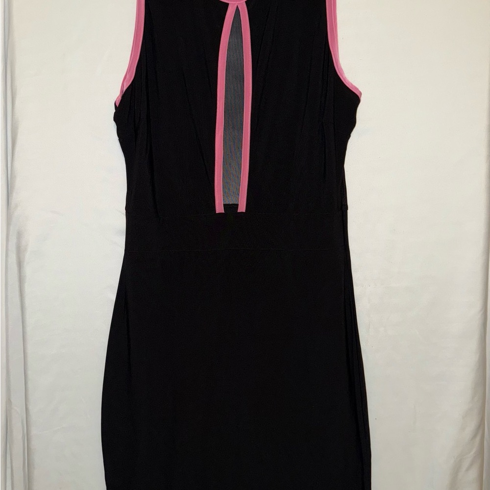 Chic Black and Pink Backless Dress